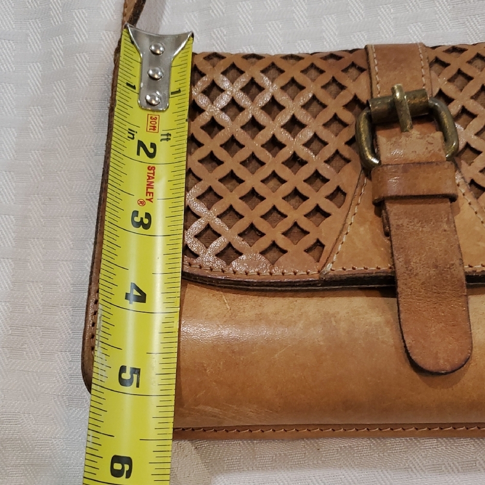 Patricia Nash Tori Brown Lattice Crossbody Bag - Picture 9 of 14
